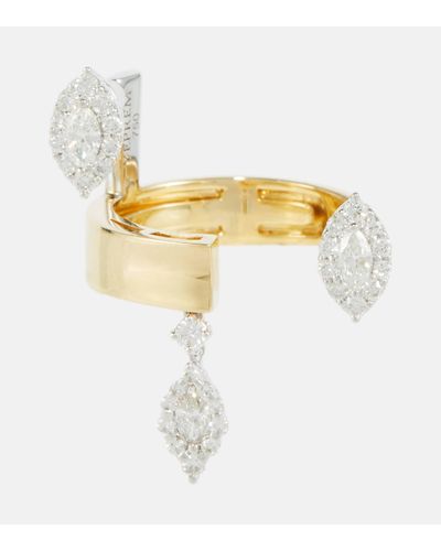 YEPREM 18k Gold Ring With Diamonds - Metallic