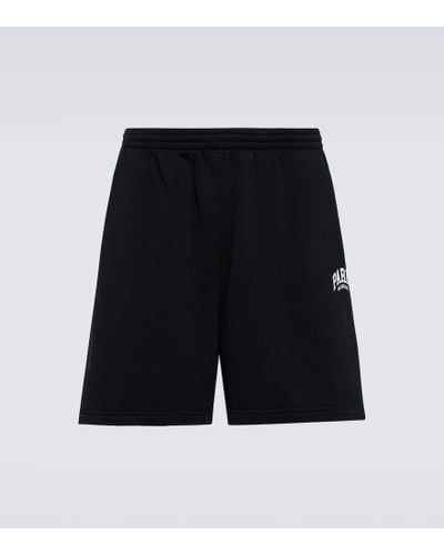 Balenciaga Cities Paris Cotton Jersey Shorts - Black