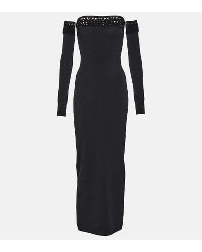 Alaïa Vienne Off-shoulder Maxi Dress - Black