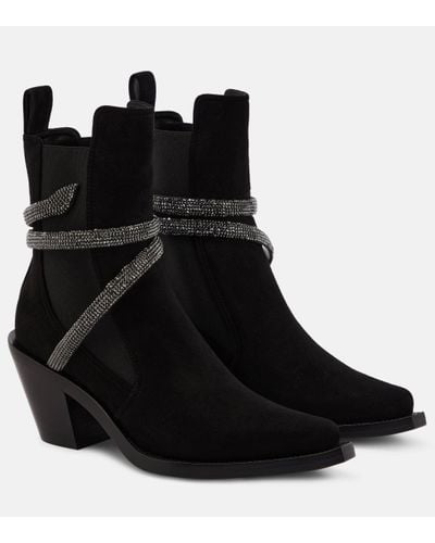 Rene Caovilla Suede Boot - Black