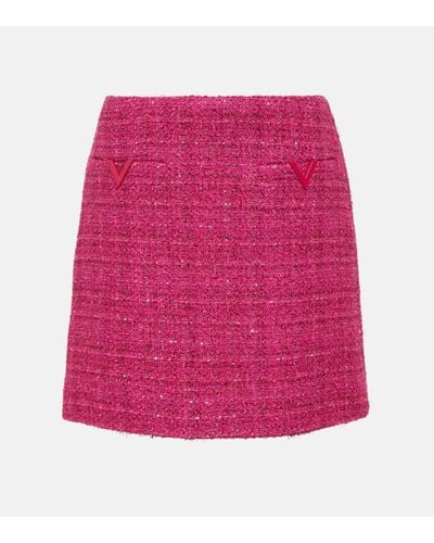 Valentino Tweed Miniskirt - Pink