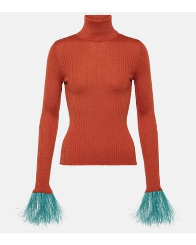 La DoubleJ High Kick Cashmere And Silk Top - Red