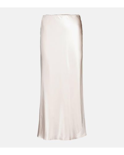 Dorothee Schumacher Sense Of Shine Silk Satin Midi Skirt - White