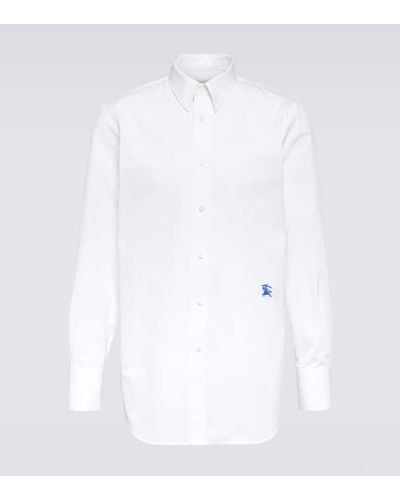 Burberry Camisa de algodon con Equestrian Knight - Blanco