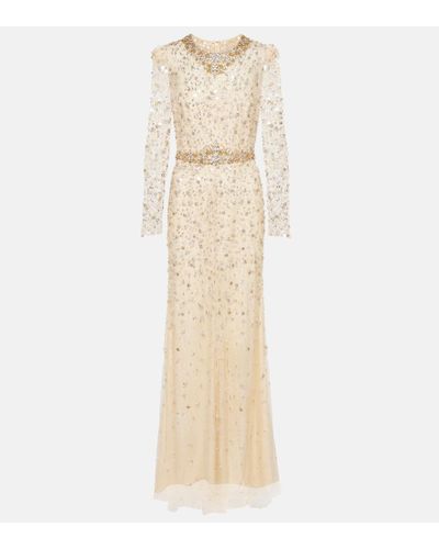 Jenny Packham Embellished Aura Gown - Natural