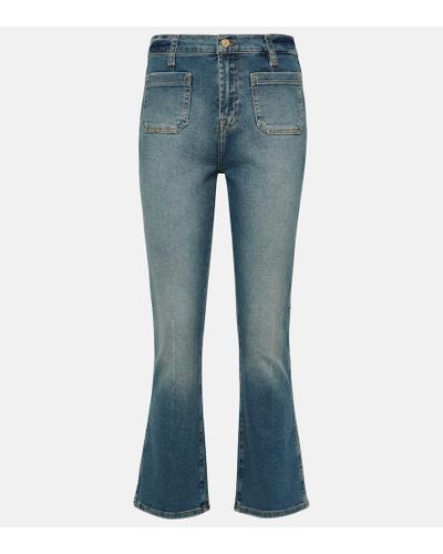 7 For All Mankind High-Rise Bootcut Jeans Slim Kick - Blau