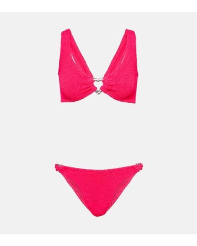 Hunza G Verzierter Bikini Heather - Pink