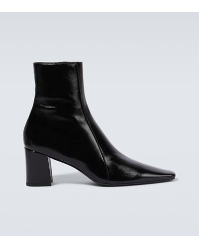 Saint Laurent Rainer Leather Ankle Boots - Black