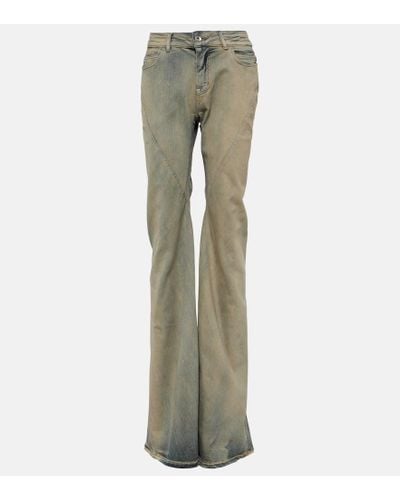 Rick Owens Drkshdw Mid-rise Flared Jeans - Green
