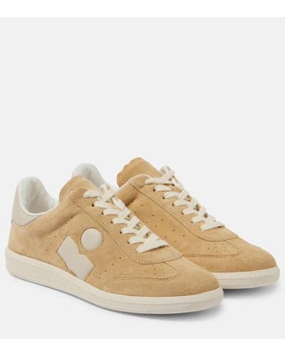 Isabel Marant Bryce Leather-trimmed Suede Sneakers - Natural