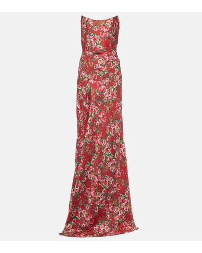 Markarian Tallulah Floral Silk Gown - Red