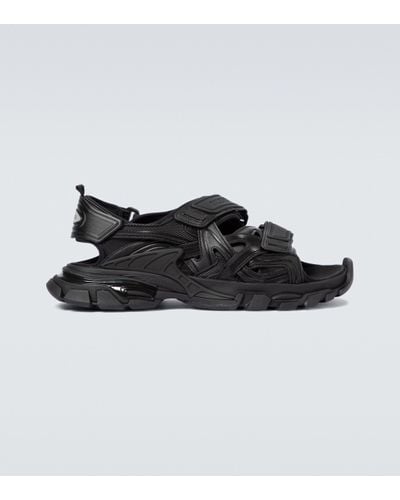 Balenciaga Track Strapped Sandals - Black
