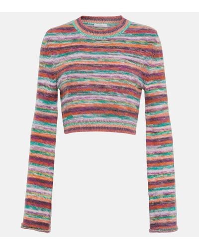 Chloé Cropped-Pullover aus Wolle und Kaschmir - Mehrfarbig
