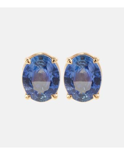 SHAY 18kt Rose Gold Earrings With Blue Sapphires