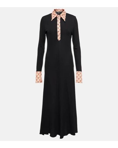 Etro Long-sleeved Jersey Midi Dress - Black