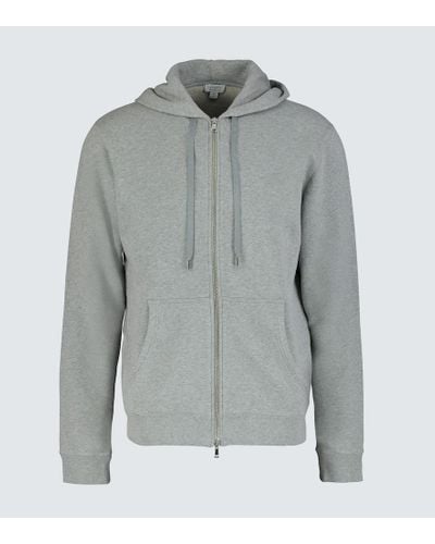 Sunspel Cotton-jersey Hooded Sweatshirt - Gray