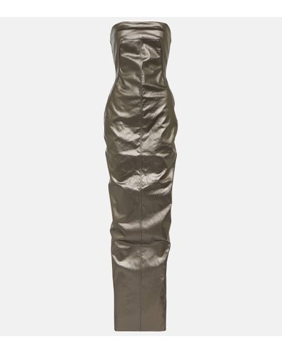 Rick Owens Robe longue Lido en jean enduit - Gris