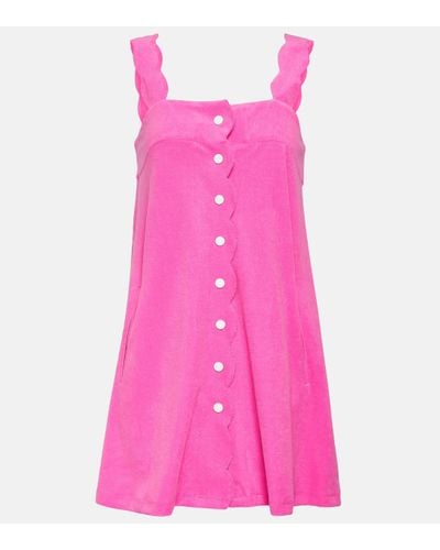 Marysia Swim Scalloped Cotton Blend Minidress - Pink