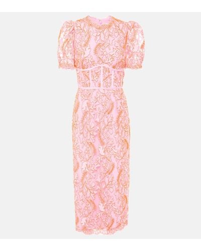 Rebecca Vallance Maribella Lace Corset Dress - Pink