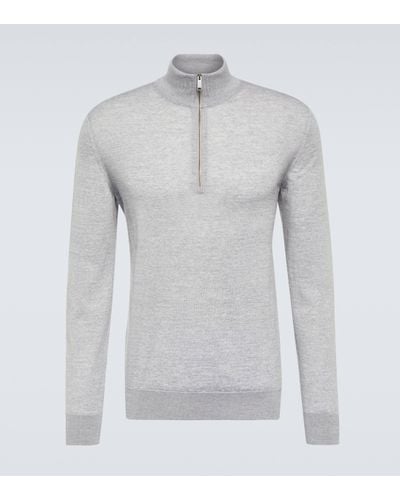 Zegna Wool Half-zip Jumper - Grey