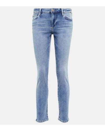 AG Jeans Mid-Rise Skinny Jeans Prima Ankle - Rot