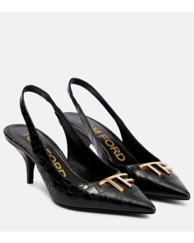 Tom Ford Pumps slingback TF in pelle stampata - Nero