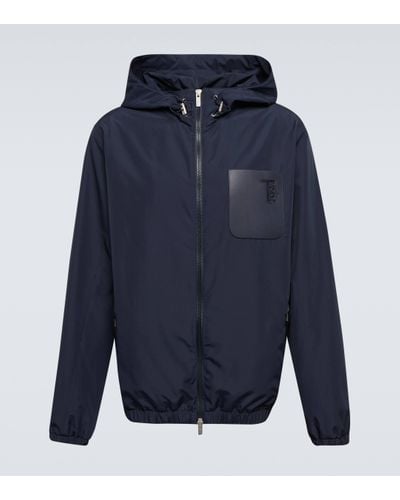 Tod's Hooded Technical Jacket - Blue