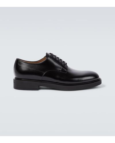 Gianvito Rossi William Leather Derby Shoes - Black