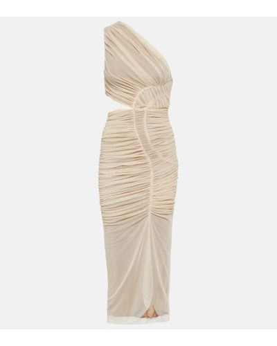 Jonathan Simkhai Seraiah Gathered Stretch Tech Midi Dress - Natural