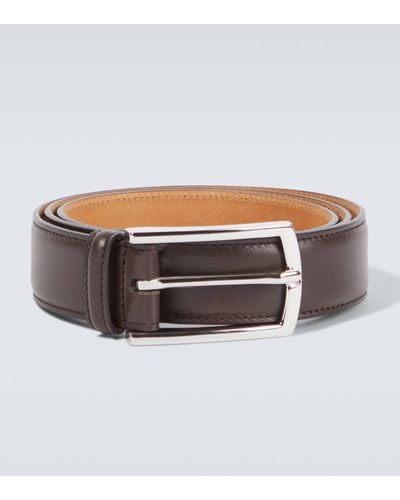 Ralph Lauren Purple Label Ascot Medium Leather Belt - Brown
