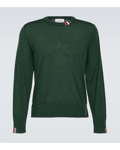 Thom Browne Pullover in jersey di misto lana - Verde