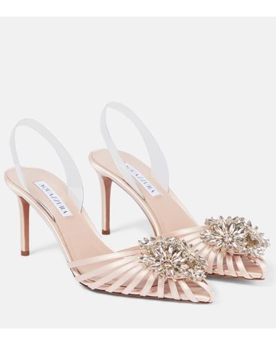 Aquazzura Crystal Margarita Slingback Court Shoes - Pink