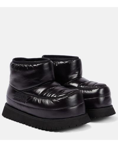 MM6 by Maison Martin Margiela Flatform Winter Ankle Boots - Black