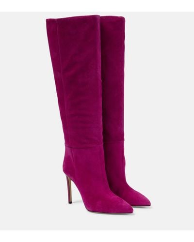 Paris Texas Suede Knee-high Boots - Purple