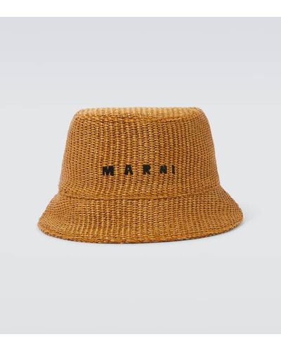 Marni Sombrero de pescador con efecto de rafia - Marrón