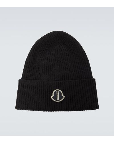 Moncler Genius X Rick Owens gorro de cachemir con logo - Negro