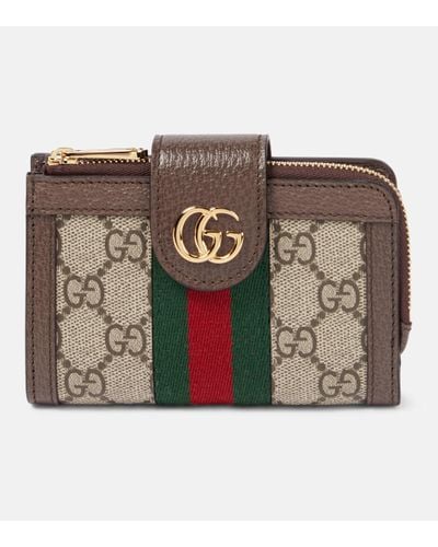 Gucci Ophidia Leather-trimmed Card Case - Metallic