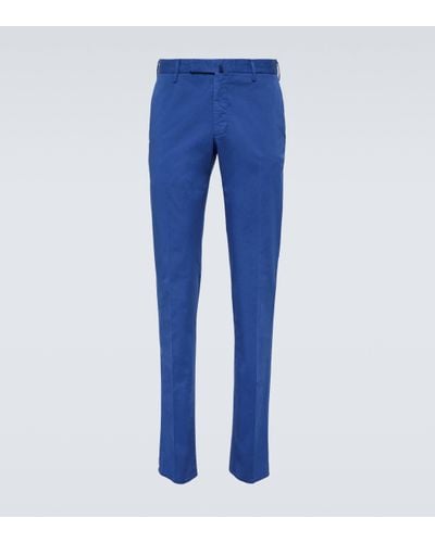 Incotex Pantalon slim en coton melange - Bleu
