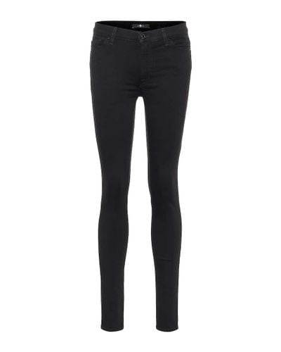 7 For All Mankind High-Rise Jeans The Skinny - Schwarz