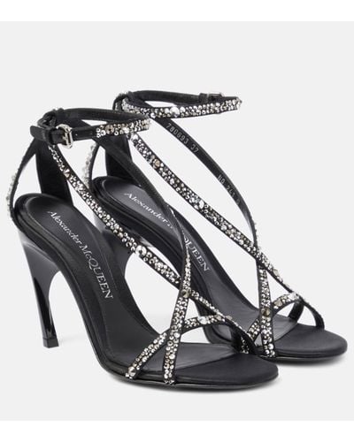 Alexander McQueen Sandales Twisted Armadillo a ornements - Noir