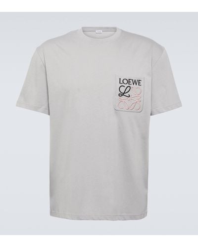 Loewe Logo-embroidered Cotton T-shirt - White