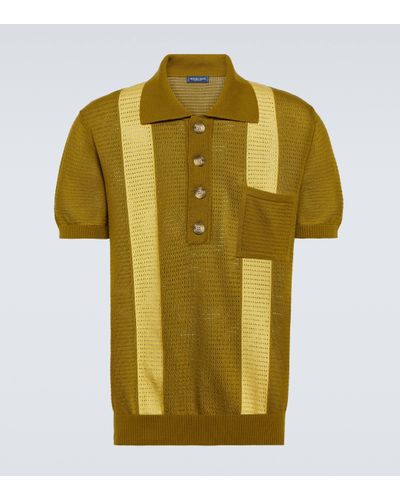 Frescobol Carioca Clemente Pointelle Cotton Polo Shirt - Yellow