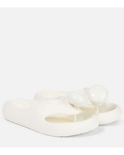 Loewe + Paula's Ibiza Bubble Zehensandalen Aus Gummi Mit Logodetail - Weiß