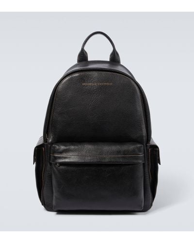 Brunello Cucinelli Leather Backpack - Black