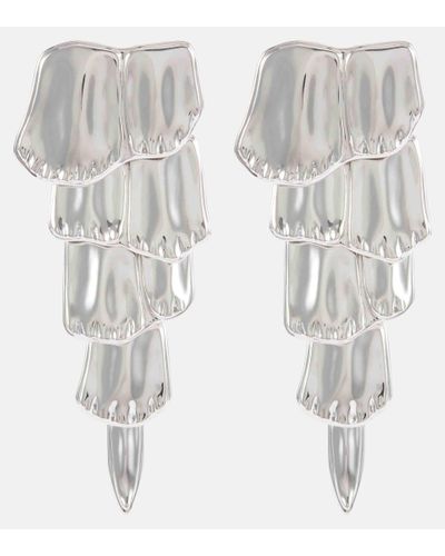 Alaïa Croc-effect Drop Earrings - White