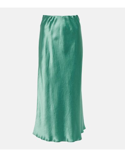 Max Mara Blando Satin Slip Skirt - Green