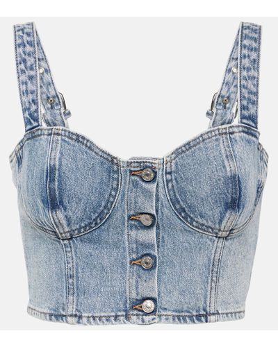 7 For All Mankind Bustier en jean - Bleu