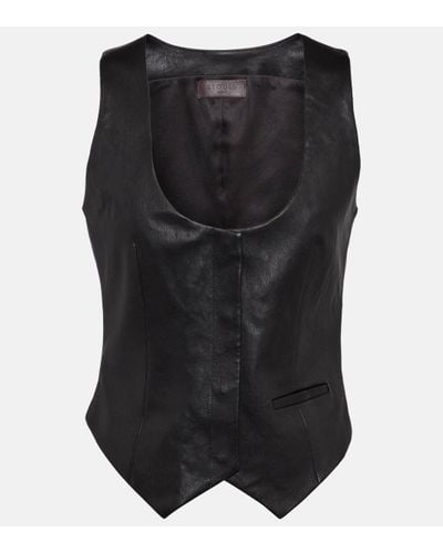 Stouls Adrian Leather Vest - Black