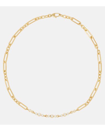 Jade Trau Paige 18kt Gold Chain Necklace With Diamonds - Metallic