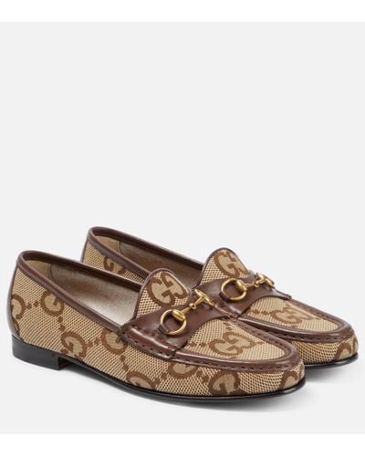 Gucci Maxi GG Canvas & Leather Loafer - Brown